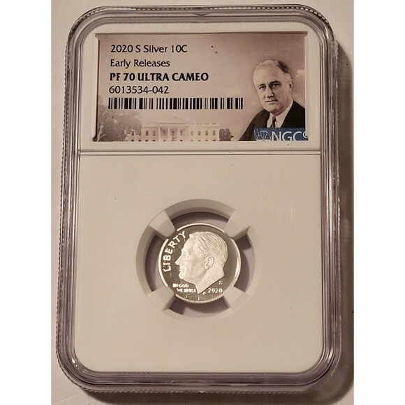 2020 S Silver Roosevelt Dime Proof PF70 UC NGC ER Portrait Label - Picture 1 of 2